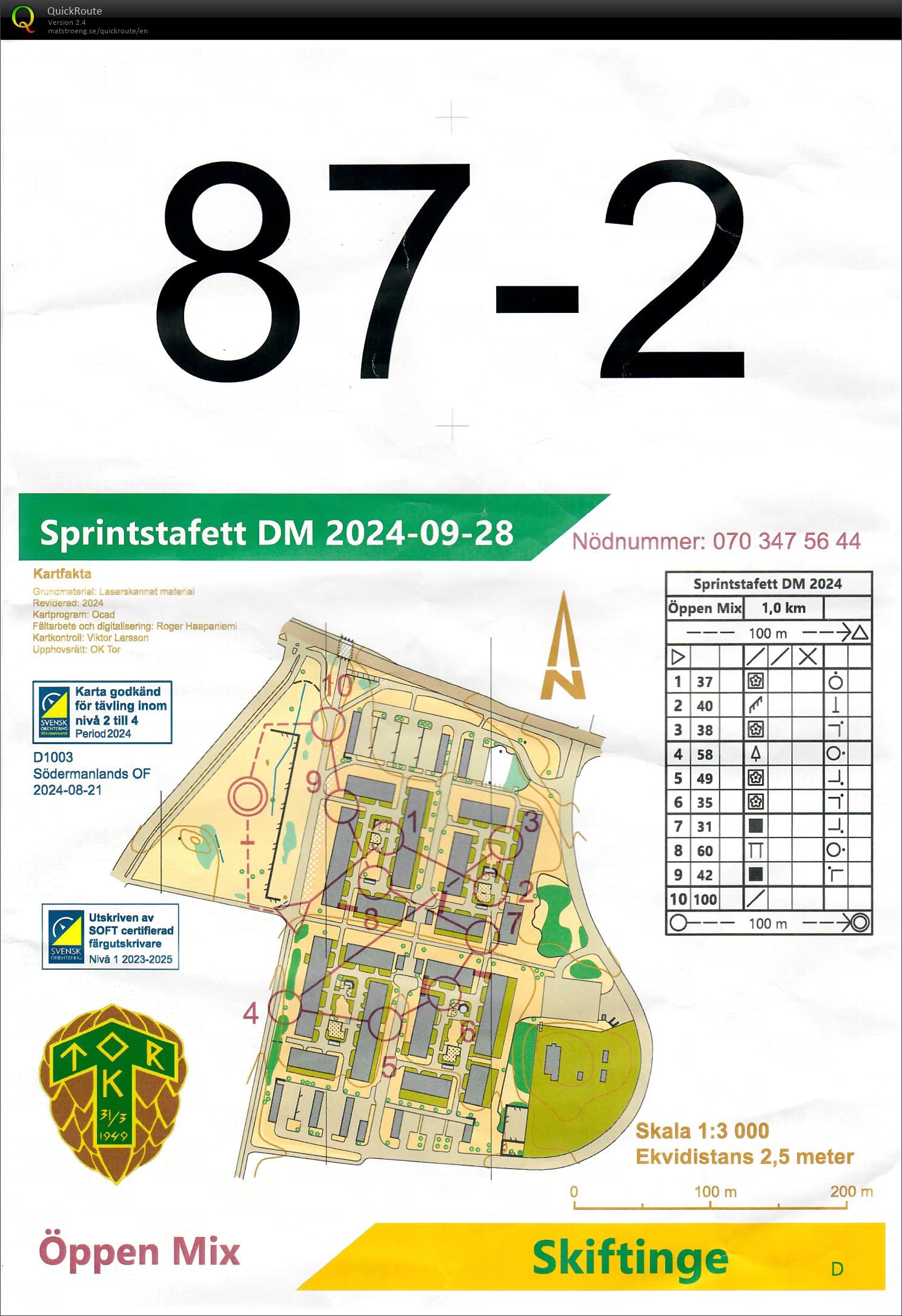 DM sprintstafett Södermanland Öppen str.2 (2024-09-28)