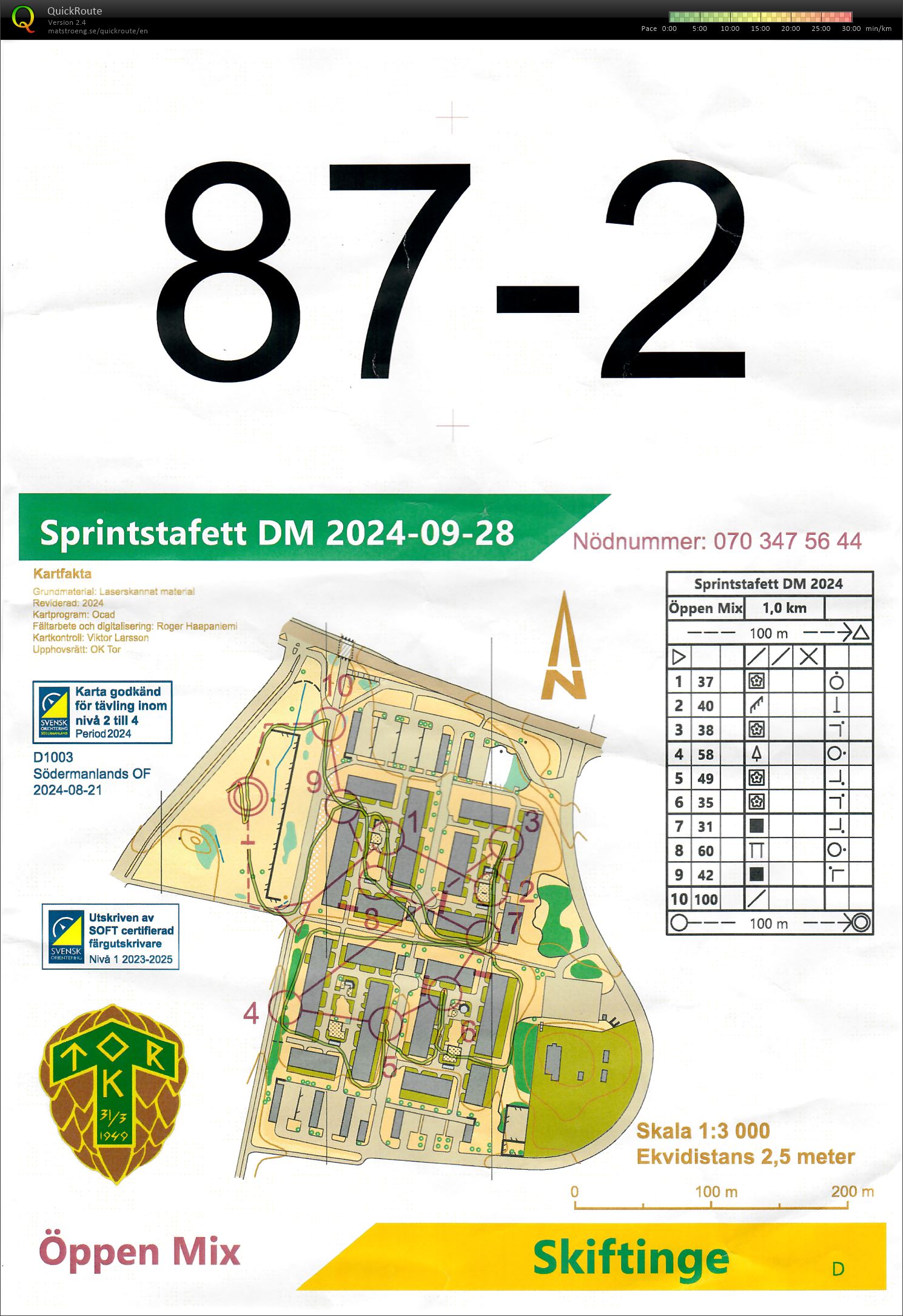 DM sprintstafett Södermanland Öppen str.2 (28-09-2024)